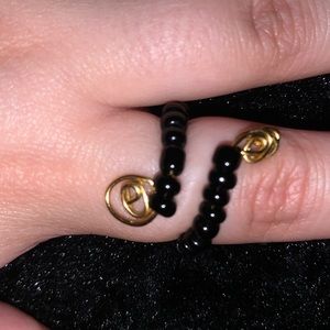 black beaded snake ring